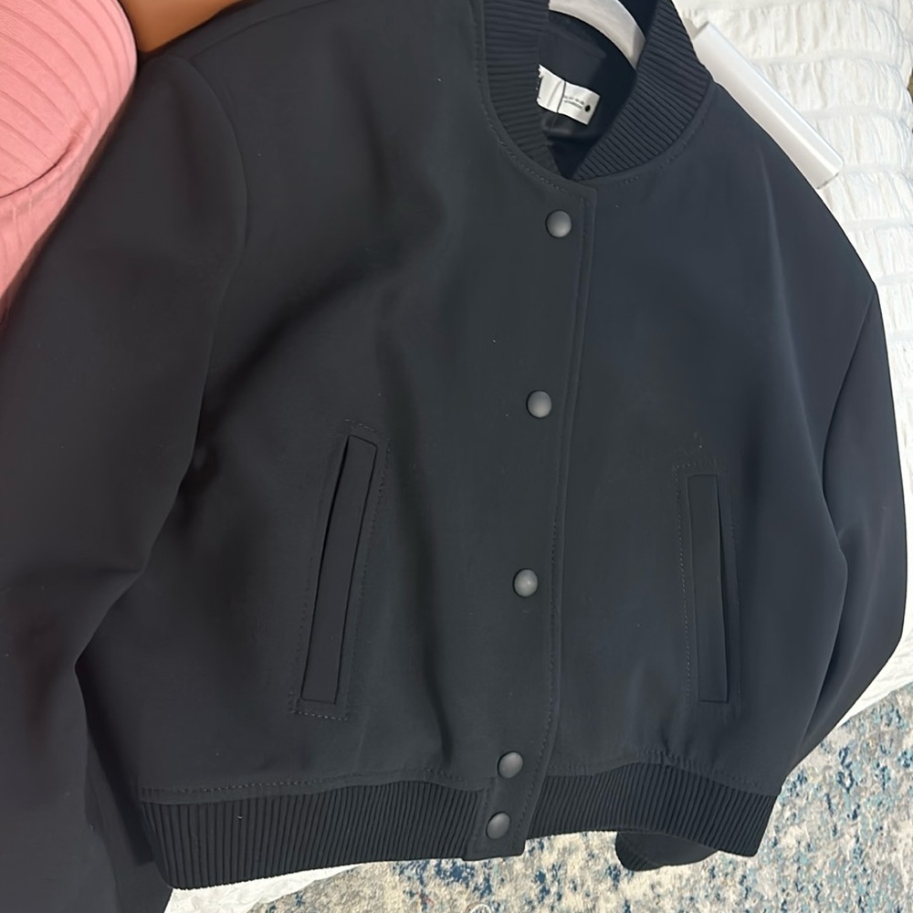 Zara black bomber jacket